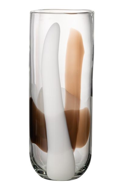 Vaas iggy glas wit/bruin large