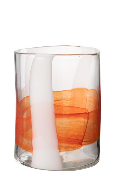 Vaas iggy glas wit/oranje small