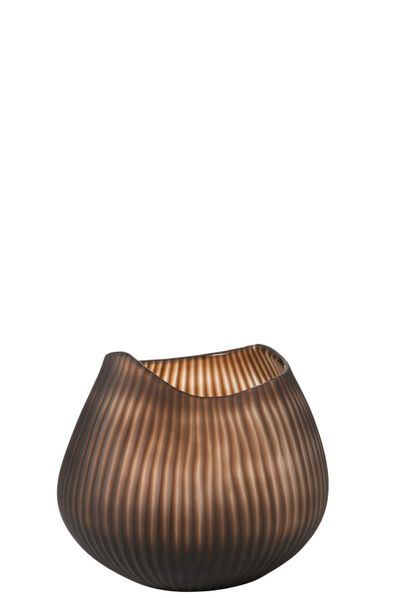 Vaas streep glas bruin small