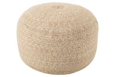 Poef miami outdoor polyester naturel/wit