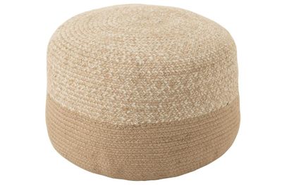 Poef miami streep outdoor naturel/wit