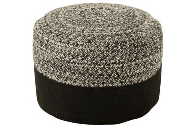 Pouf miami ligne outdoor poly noir/blanc