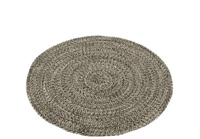 Tapis miami outdoor poly noir/blanc medium