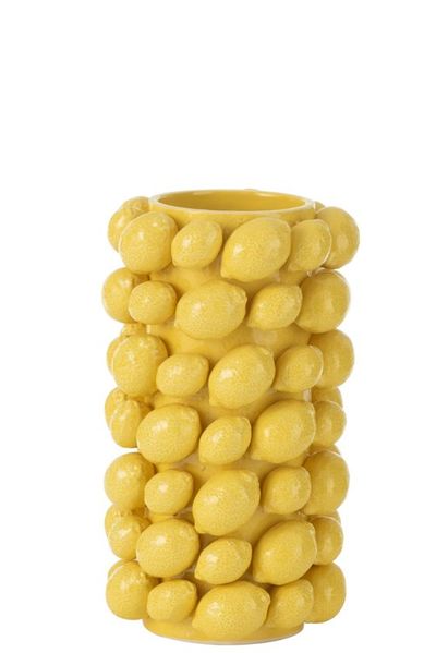 Vaas citroenen cover keramiek geel