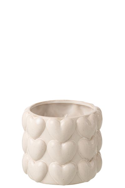 Bloempot harten steengoed l