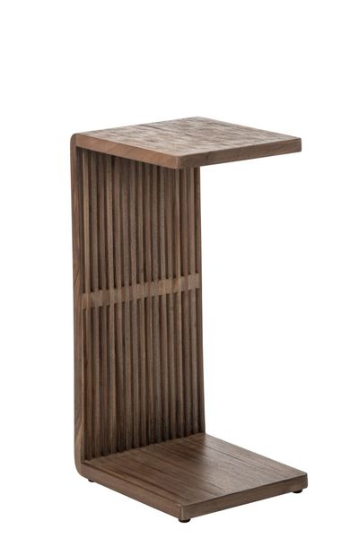 Bijzettafel latjes gerecycleerd hout bruin