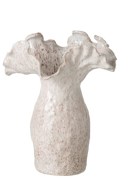 Vase en argile beige clair grand