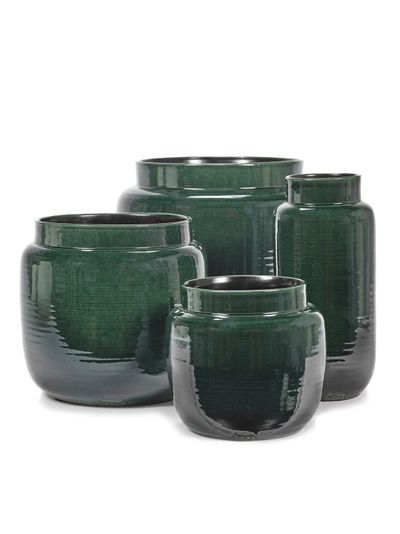 Glazed shades Pot fleurs 32x32x28 vert fonce