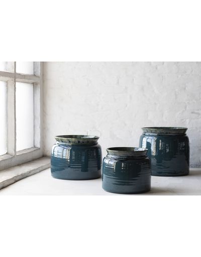 Glazed shades Sierpot 23x23x19 reactive blue