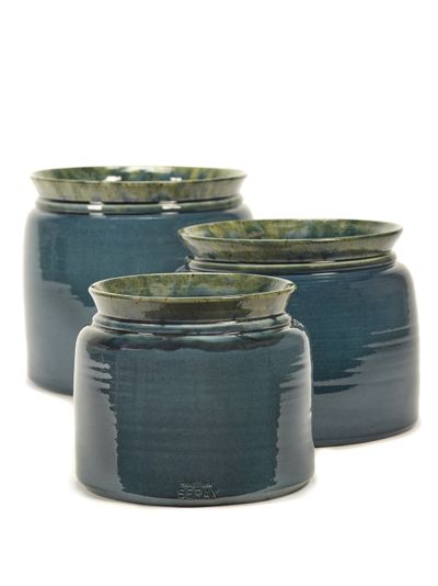 Glazed shades Pot fleurs 25x25x21 react blue