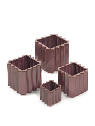 Sixties Sierpot s l9,5xb9,5xh9cm paars