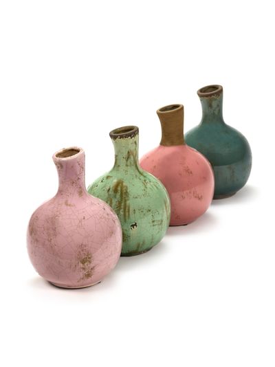 Gold & Pastel Vaas l l17xb17xh24cm ass/4 mix