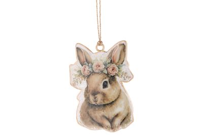 Hanger vintage rabbit beige 6x,5xh10cm e