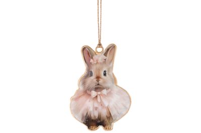 Hanger vintage fluffy rabbit roze 6x,5xh