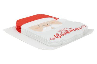 Serviettes santa 3ply rouge blanc 