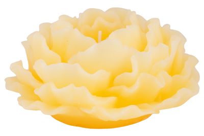 Kaars flower geel 12x12xh5,5cm