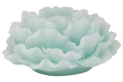 Kaars flower groen 12x12xh5,5cm