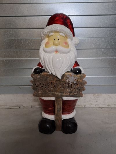 Père Noël panneau Welcome avec petites lumières