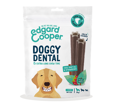 Edgard & cooper, dental voor honden met aardbei en munt, 240g