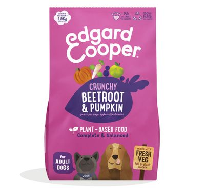 Edgard & cooper, croquette pour chien adulte plant-based betterave, 1kg
