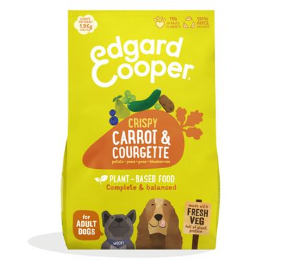 Edgard & cooper, croquette pour chien adulte plant-based carotte, 1kg