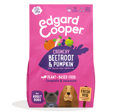 Edgard & cooper, croquette pour chien adulte plant-based betterave, 7kg