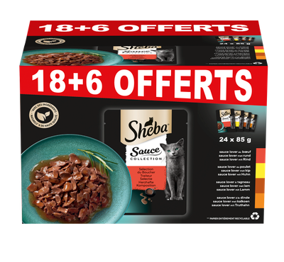 Sheba pouch vleesselectie 18+6 gratis
