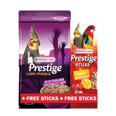 Alimentation pour oiseaux parque australian parakeet mix 1kg + sticks