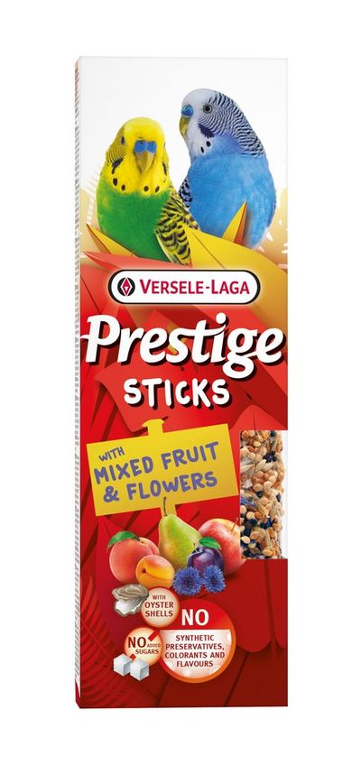 Prestige sticks petites perruches avec mélange de fruits & fleurs - 2 pièces 60g