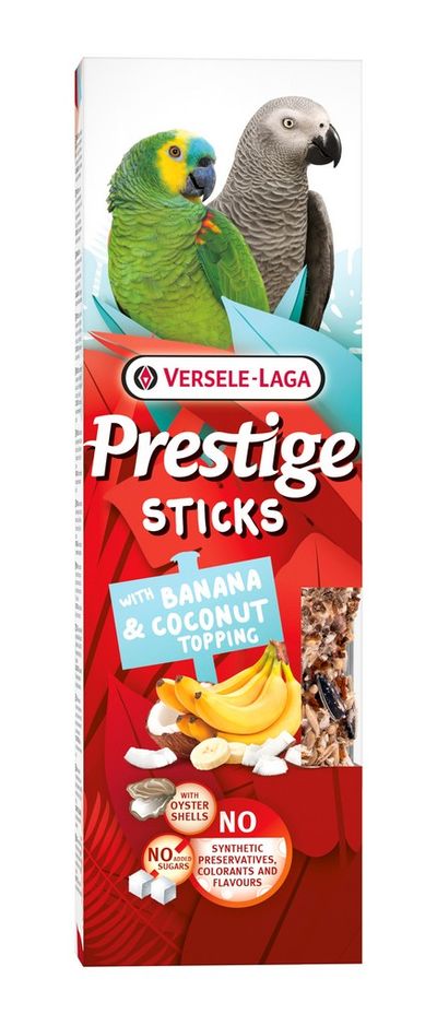 Prestige sticks perroquets avec banane & garniture de coco - 2 pièces 140g