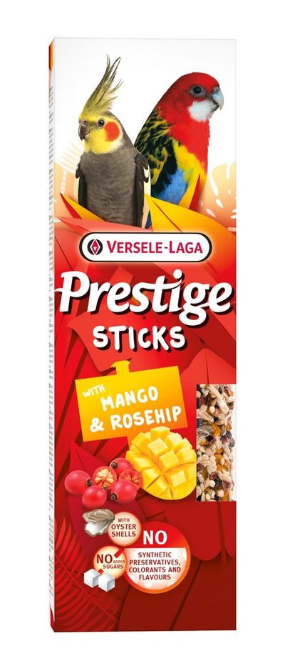 Prestige sticks grandes perruches avec mangue & Églantine - 2 pièces 140g
