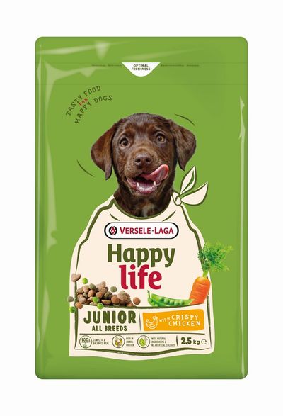 Hondenbrokken happy life junior met kip 2,5kg