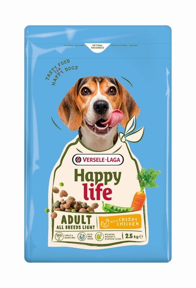 Hondensnackshappy life adult light met kip 2,5kg