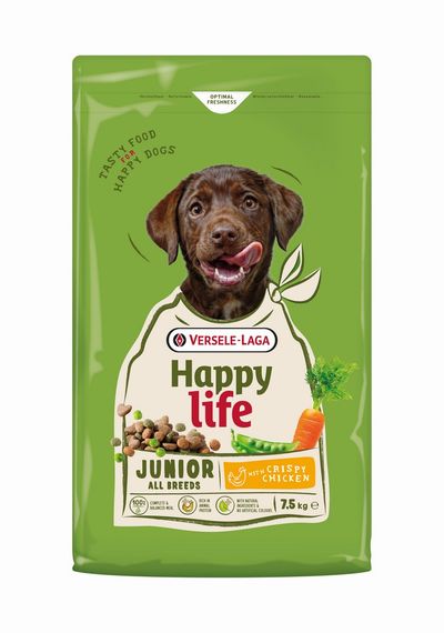Hondenbrokken happy life junior met kip 7,5kg