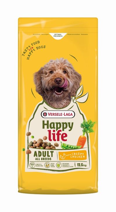 Hondenbrokken happy life adult met kip 12,5kg