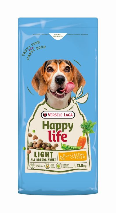 Hondensnackshappy life adult light met kip 12,5kg
