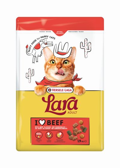 Kattenbrokken lara adult with beef flavour 1,9kg