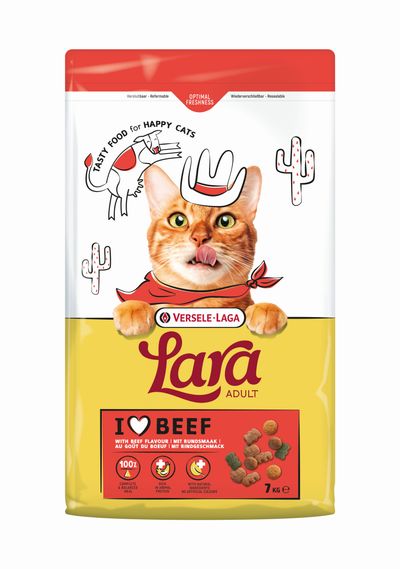 Kattenbrokken lara adult with beef flavour 7kg