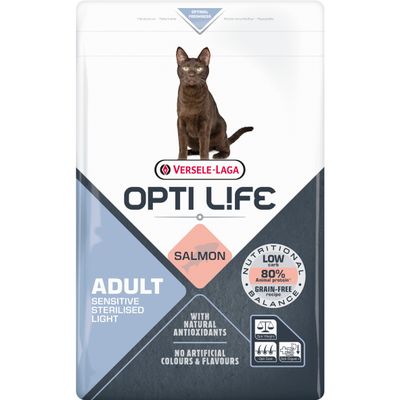 Croquettes pour chats opti life adult sensitive sterilised/light 2,5kg