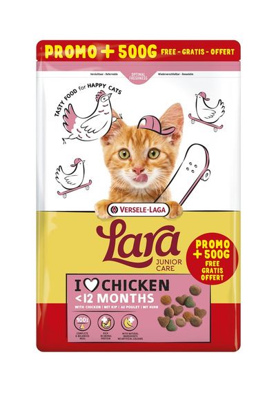 Lara junior care with chicken promo 1,9kg + 500g gratis