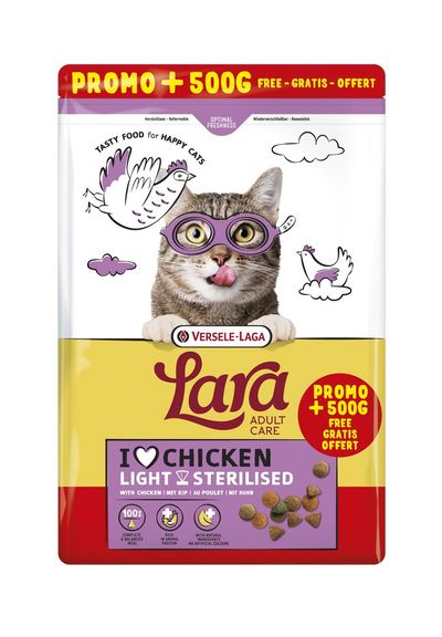 Lara adult care light sterilised with chicken promo 1,9kg + 500g gratis