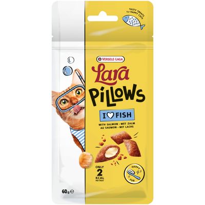 Kattensnackslara pillows with salmon happy fur treats 60g