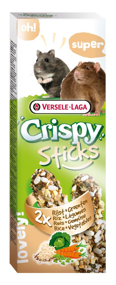 Crispy Sticks Hamsters-Ratten Rijst en Groenten - 2 stuks 110g