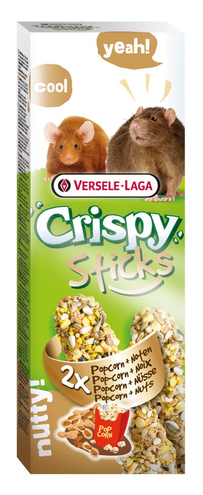Crispy Sticks Ratten-Muizen Popcorn en Noten - 2 stuks 110g