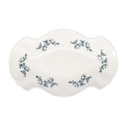 Serveerschaal black flower retro d38,5cm