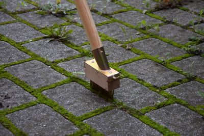 Brosse rainures avec griffe et manche 150cm