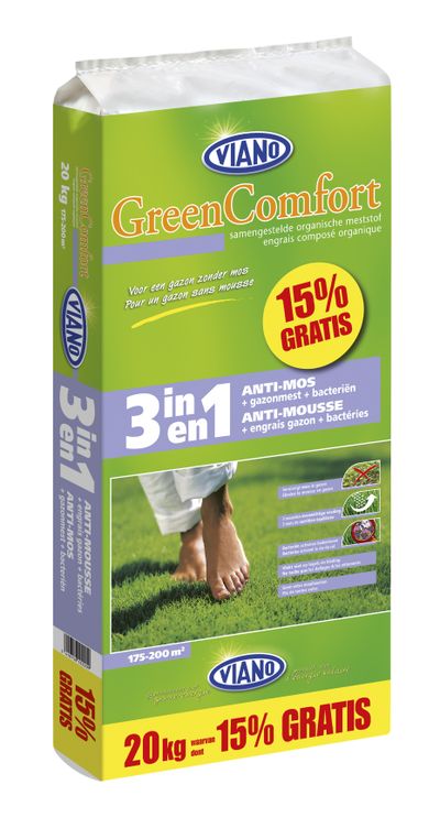 GreenComfort Engrais pour gazon 3 en 1 - 17kg + 3kg gratuit