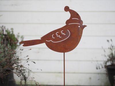 Vogel met kerstmuts