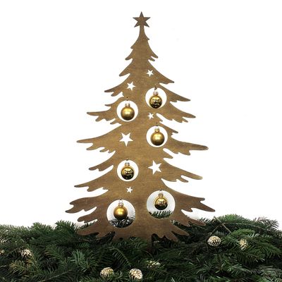 Denneboom op basis om kerstballen in te hangen - small