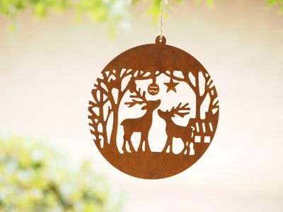 Ronde schijf met hertjes om op te hangen